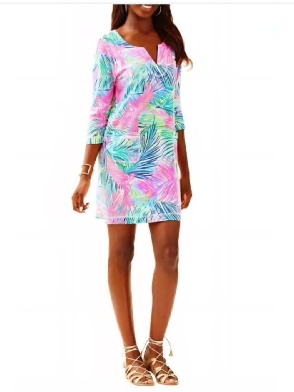 LILLY PULITZER JOYCE DRESS UPF50+ Scarlet Macaw Tropical